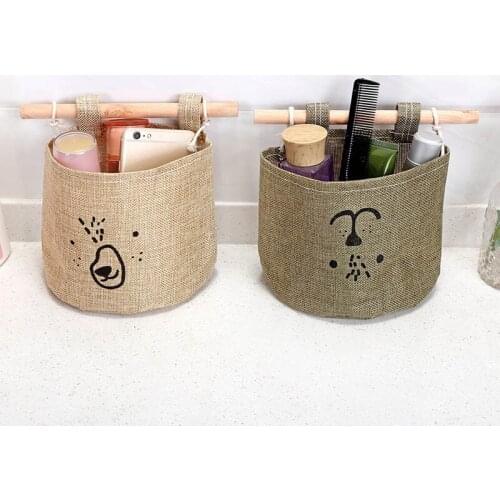 Hanging Type 1PC Multicolor Home Decor Cartoon Pattern Hanging Storage Bags 15*16*7.5cm Storage Dispenser Single Pocket