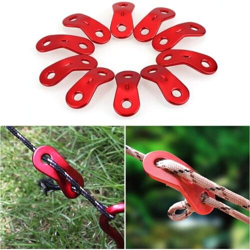 Outdoor Tent Rope Camping 10pcs Tent Parachute Cord Rope Buckle Aluminum Guyline Cord Adjuster Ultralight Strong Tensioner DTJH