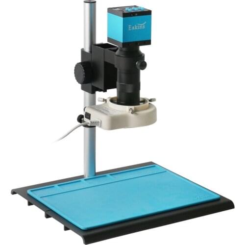 1080P HDMI USB Electronic Digital Industrial Video Microscope Camera 100X 180X C mount Lens 56 LED Ring Light For PCB Repair