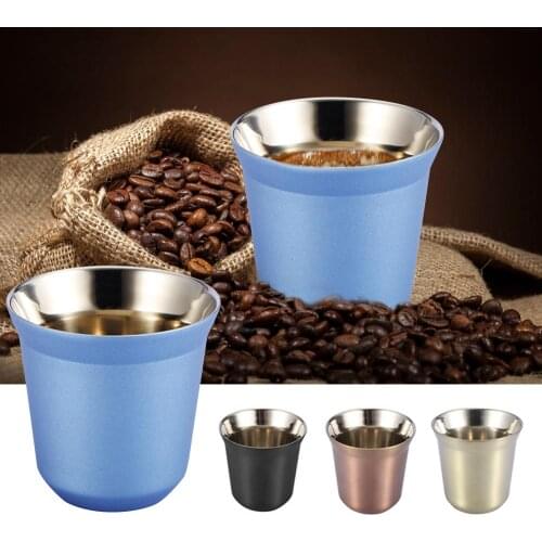 2Pcs/Set Coffee Capsules Cup 304 Stainless Steel Portable 80ML Coffee Powder Coffee Tea Reusable Nespresso Bar Cup