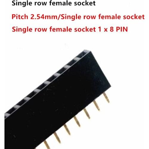 20pcs Single Row Pin Female Header Socket Pitch 2.54mm 1 X 8P Pin Connector
