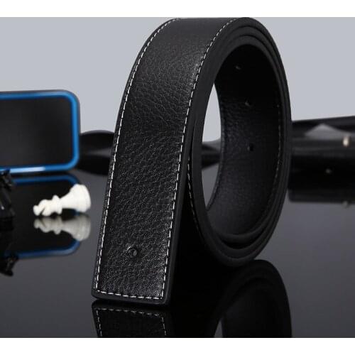 3.8cm Wide Cowskin Mens Genuine Split Leather No Without Buckle Waist Belt Body Belts 100-125cm 7 Colors