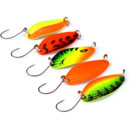 5pcs 4.5g mini fishing spoon trout lures fluttering spoons Japanese freshwater fishing lures spinner