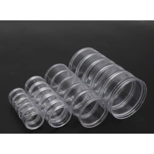 5 Layer Stackable Bead Containers Small Item Plastic Round Clear Storage Jar Box N0HE