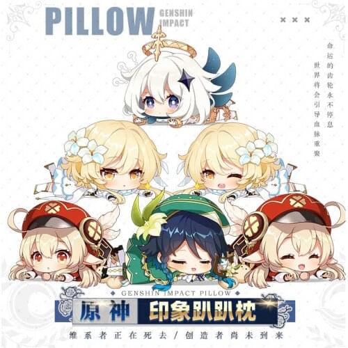Anime Genshin Impact Klee Lisa Player Paimon Jean Venti Cartoon Sofa Bed Sofa Cushion Cute Plush Doll Throw Pillow Game Gifts