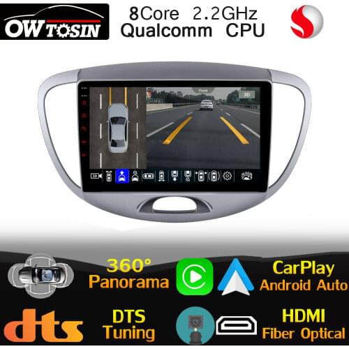 9" IPS Qualcomm 8Core For Hyundai Grand i10 2007-2012 Car Multimedia Radio Auto HDMI GPS 360 Camera HIFI Head Unit WiFi CarPlay