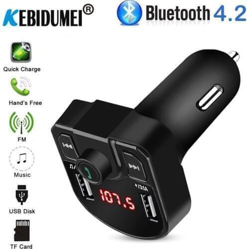 5V 3.1A Car Charger FM Transmitter Handsfree Wireless Car MP3 Player USB Aux Car Kit Bluetooth Can connect 2 phone FM Modulator