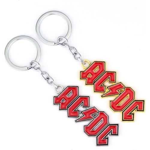 AC Letter брелок Hot Rock Music Band Key Chain Metal Alloy Key Ring Wholesale Trendy Keyring Llavero Car Keychain Accessories