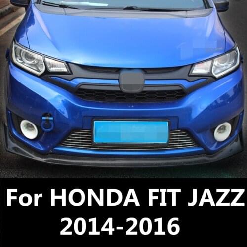 For HONDA FIT JAZZ 2014-2016 Front Engine Bumper Grill Upper Center Grille Cover Exterior decoration Auto Accessories