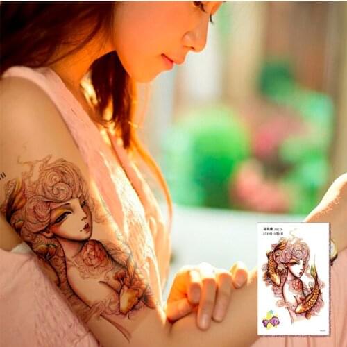 Twelve constellation color tattoo stickers personality flower arm body painting realistic and lasting stage performance stickers