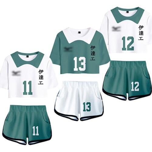 Haikyuu!! Kaname Miwa Shirt Shorts Cosplay Costume Tops Suits Men Date Industry High School Uniform Women't Set Sport Outfit