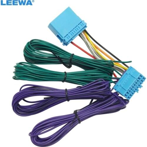 LEEWA Car Radio Wire Harness Adapter For Honda Stereo Radio Male Connector To Female Connector With RL/RR Speaker Extension Wire