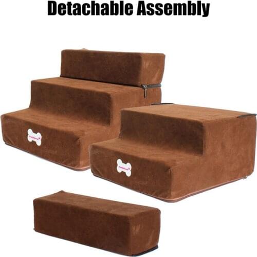 Dog Stair 2/3 Layers Dog Pet Ladder Sofa Bed Puppy Cat Bed Non-slip Ramp Climbing Detachable Bed Ladder Pet Climbing Ladder Bed