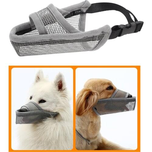 Dog Muzzle Air Mesh Adjustable Pet Mesh Muzzle Dog Mask Dog Mouth Cover Licking