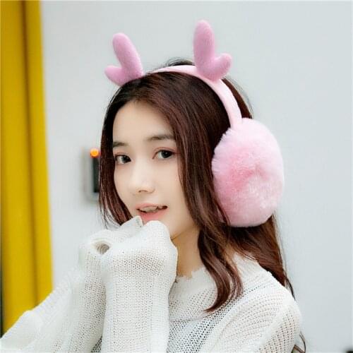 Antler earmuffs Korean style cute winter warm plush antler earmuffs fashion earmuffs