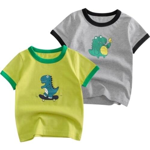 2020 New Summer Toddler Kids Baby Boy Short Sleeve Crocodiles Print Cotton T-shirt Tee Tops Clothes