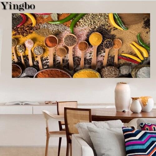 100% Full Square/Round resin Drill 5D DIY Diamond Painting Kitchen seasoning Diamond Embroidery Cross Stitch Rhinestones Mosaic