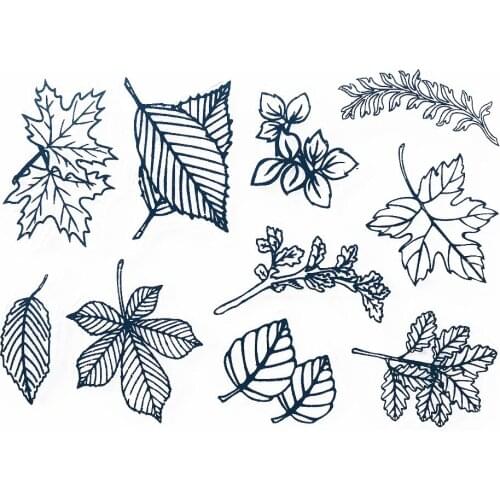 Leaves Clear Stamps Silicone for DIY Scrapbooking Card Making Photo Album Crafts Template Stamps Decoration