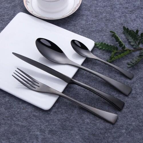 Luxury Black Dinnerware Set 304 Stainless steel Table Set dinner Knife Fork Dinner Spoon kitchen Tableware Set Home gifts