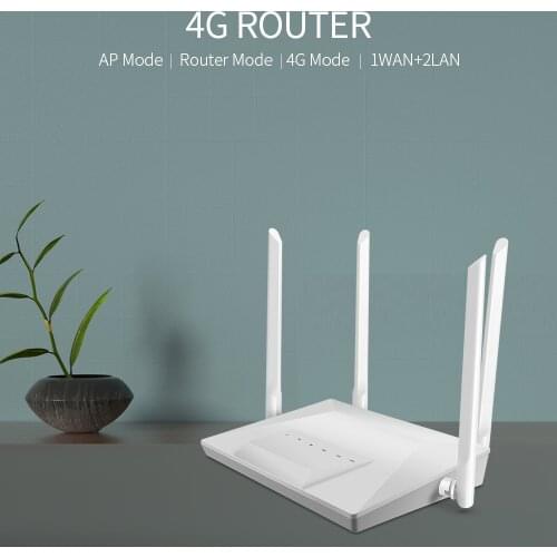 4G Router with Standard SIM Card Slot 4* 5dBi Antennas Support 4G/Router/AP Mode 150Mbps DL 50Mbps UL Max 15 Devices EU Version