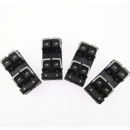 SCJYRXS 4Pcs Chrome Driver Window Glass Lift Master Control Switch For A6 S6 A7 C7 Q3 RS6 4GD959851B 4G0 959 851B 4GD 959 851 B
