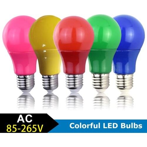 LED Bulbs E27 Colorful Globe Light AC110V 220V Lamp Bar for KTV Party Museums Art galleries Easter DIY Decorative Lamp 5W 7W 9W
