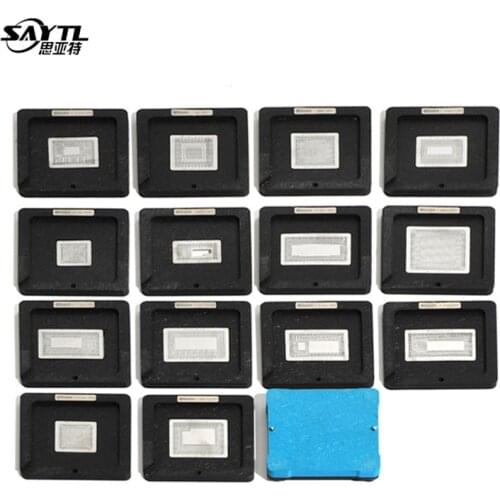 BGA reballing stencil kit for Macbook CPU/GPU/PCH Chip Magnetic fixture ball planting Direct heating template MAC repair tools