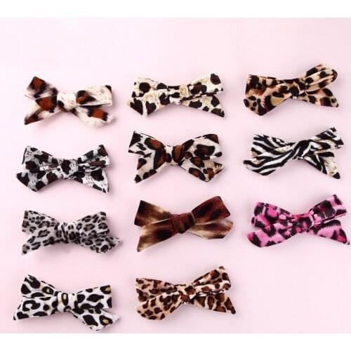 Baby Hair Clips Leopard Kids Hair Accessories Velvet Hairpins For Girls Hair Bows Barrette Child Party Hairgrips Birthday Gift