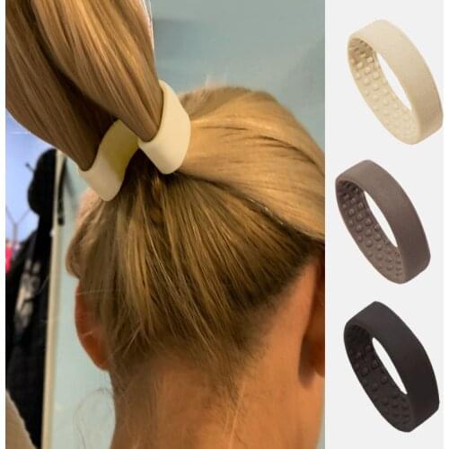 Woman Ponytail Holder Hair Tie Foldable Hair scrunchies Silicone Stationarity Elastic Hair Band Simple hair accessories