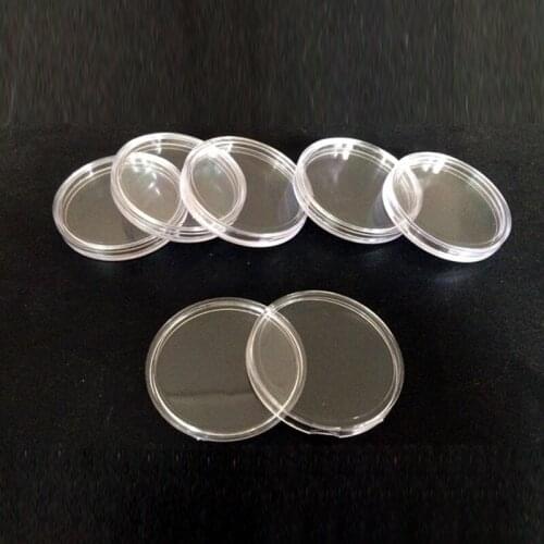 10pcs/ Set Applied Clear Round Cases Coin Storage Capsules Holder Round 40mm*2mm