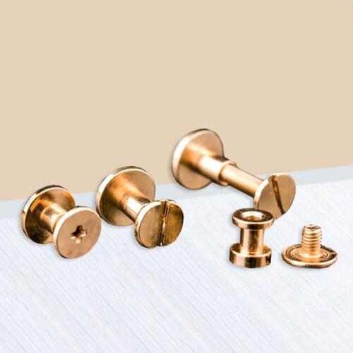 100Pcs/Set Of Ledger Nail Double Layer Flat Head Rivet Nut Belt Fixing Screw Leather Craft Fastener Diy Accessories