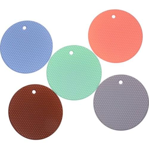 1x Practical Non-slip Round Heat Resistant Silicone Coasters Non-slip Pot Holder Table Home Decor Heat Resistant Placemat