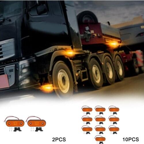 2/10PCS Truck Side Marking LED Light Tractor RV Trailer 24V Flashing Light Truck Pickup Truck Tail Light Auto Parts Accessories
