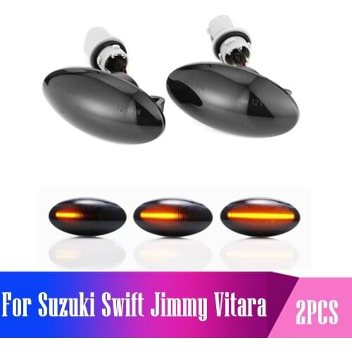 2pcs For Suzuki Swift Jimmy Vitara SX4 Alto Led Dynamic Side Marker Turn Signal Light Sequential Blinker Light Amber Indicator