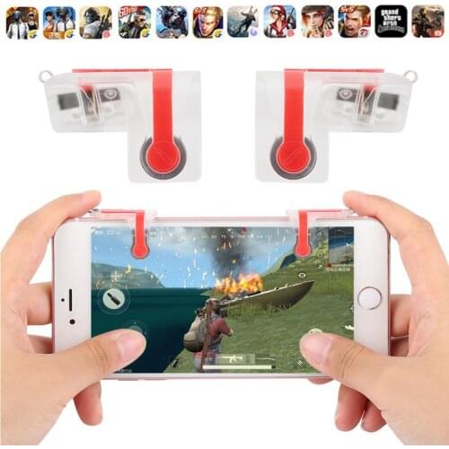 2 pcs /set MN Pubg Controller Shooter Accurate Mobile Gaming Trigger Fire Sensitive Clamp Type Assistant Tool Button Controller