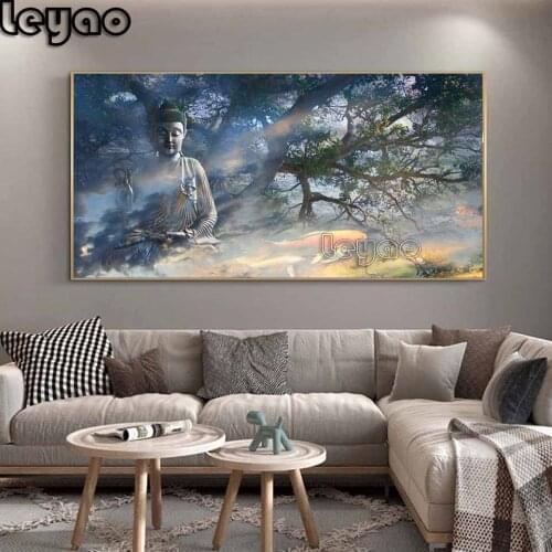 5d Diamond Embroidery Landscape Picture Of Rhinestones Full Square/Round Diamond Painting Buddha State & Carp Home Decor