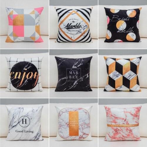 Lettern Pattern Pillow Case Throw Pillowcase Cotton Linen Printed Pillow Covers for Office Home Textile