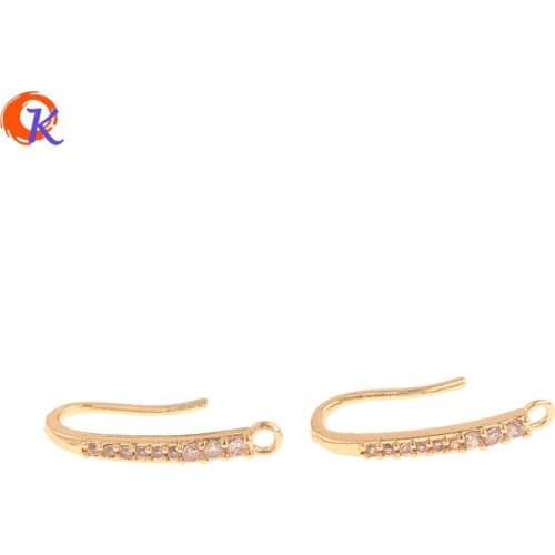 Cordial Design 40Pcs 3*16MM Jewelry Accessories/DIY Making/CZ Earrings Hooks/Genuine Gold Plating/Hand Made/Earring Findings