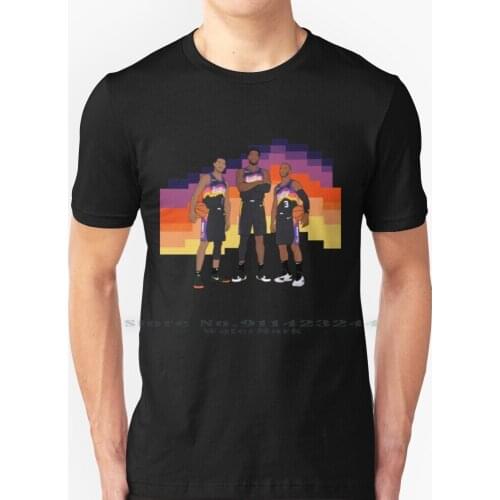 Phoenix Basketball Big 3 City T Shirt 100% Pure Cotton Basketball Arizona Devin Booker Sports Deandre Ayton City Phx Tempe