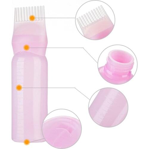 Hot Sale 120ML Hair Dye Plastic Refillable Bottle Applicator Comb Dispensing Salon Hair Coloring Hairdressing Styling Tool