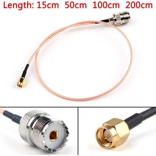 Areyourshop RG316 Cable SMA Male Plug To SO239 UHF Female Jack Straight Pigtail 15cm 50cm 100cm 200cm High Quality Cable Wires