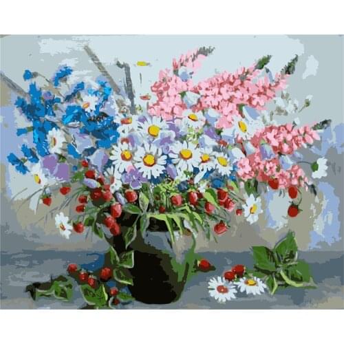 Beauty 40x50cm No Frame Diy Painting By Numbers Acrylic Colorful Animals Hand Painted Oil Paint By Numbers For Home Decor Art