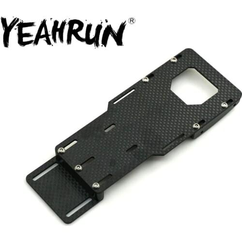 YEAHRUN Carbon Fiber Battery Bracket Mounting Relocation Plate forr Axial SCX10 II AX90046 1/10 RC Crawler Car Upgrade Parts