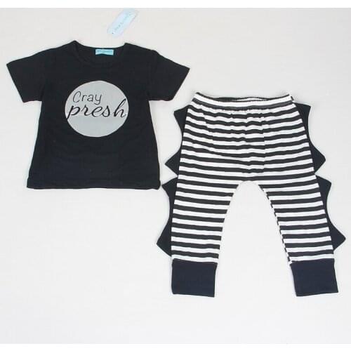 2020 summer style baby boy Letter clothes fashion baby girl clothing set casual pentagram printed t-shirt+pants 2pcs sets