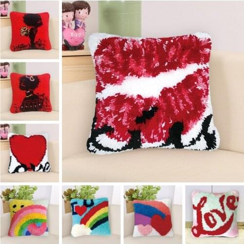 LOVE Latch Hook Kits Diy Smyrna Bloemen Pillow Foamiran For Flowers Knooppakket Klink Haak Kleed Embroidery Do It Yourself Gift