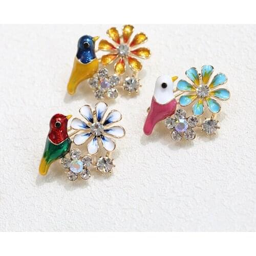 Cute Bird Brooch For Womens Dripping Oil Pin 2021 Jewelry Party Office Clothes Scarf Buckle Garment Accessories Brooch Gift