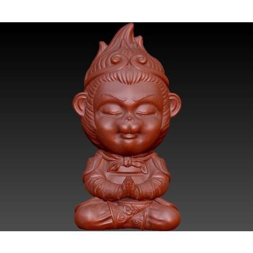 3d STL Model for CNC Router or 3D printer cute comic monkey king