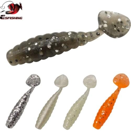 ESFISHING Jigging Lure Soft Bait Saci 45mm 1.4g 10pcs Fishing Lures Isca Artificial Winter Fishing Pesca