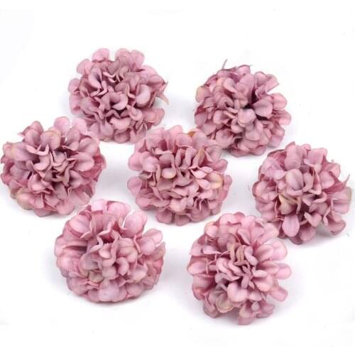 100pcs/lot Cheap 4cm Artificial Flower Silk Chrysanthemum Head For Wedding Decoration DIY Wreath Scrapbooking craft Fake Flowers