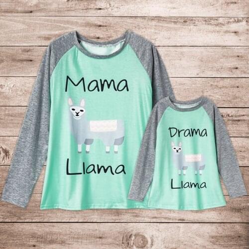 2019 New Autumn Family Matching Clothes Mother Daughter Cotton Long Sleeve T Shirts Women Kids Tops Tee